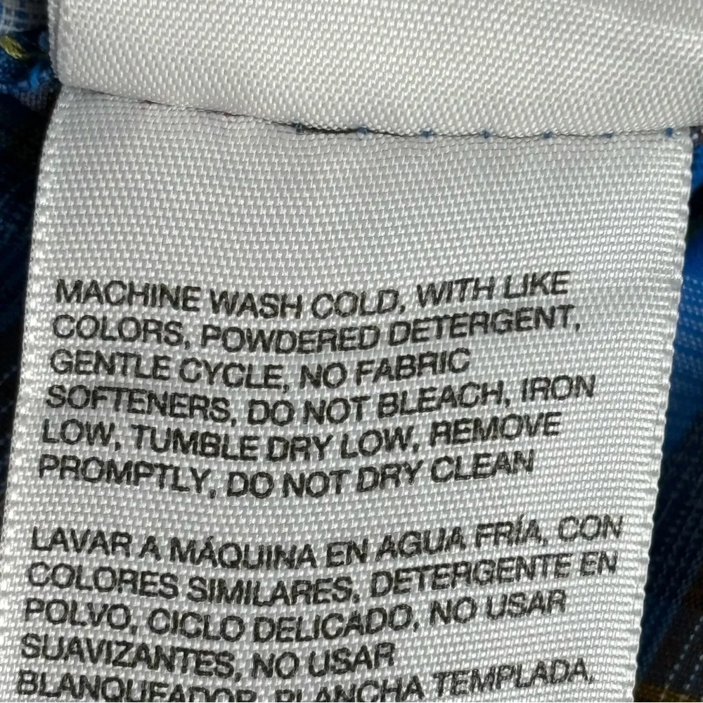 Marmot Shirt Mens XL Blue Plaid Nylon‎ Outdoor Hiking Camp Workwear Logo - Picture 12 of 16